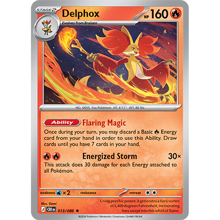 Delphox #13/86 Chaos Rising 1