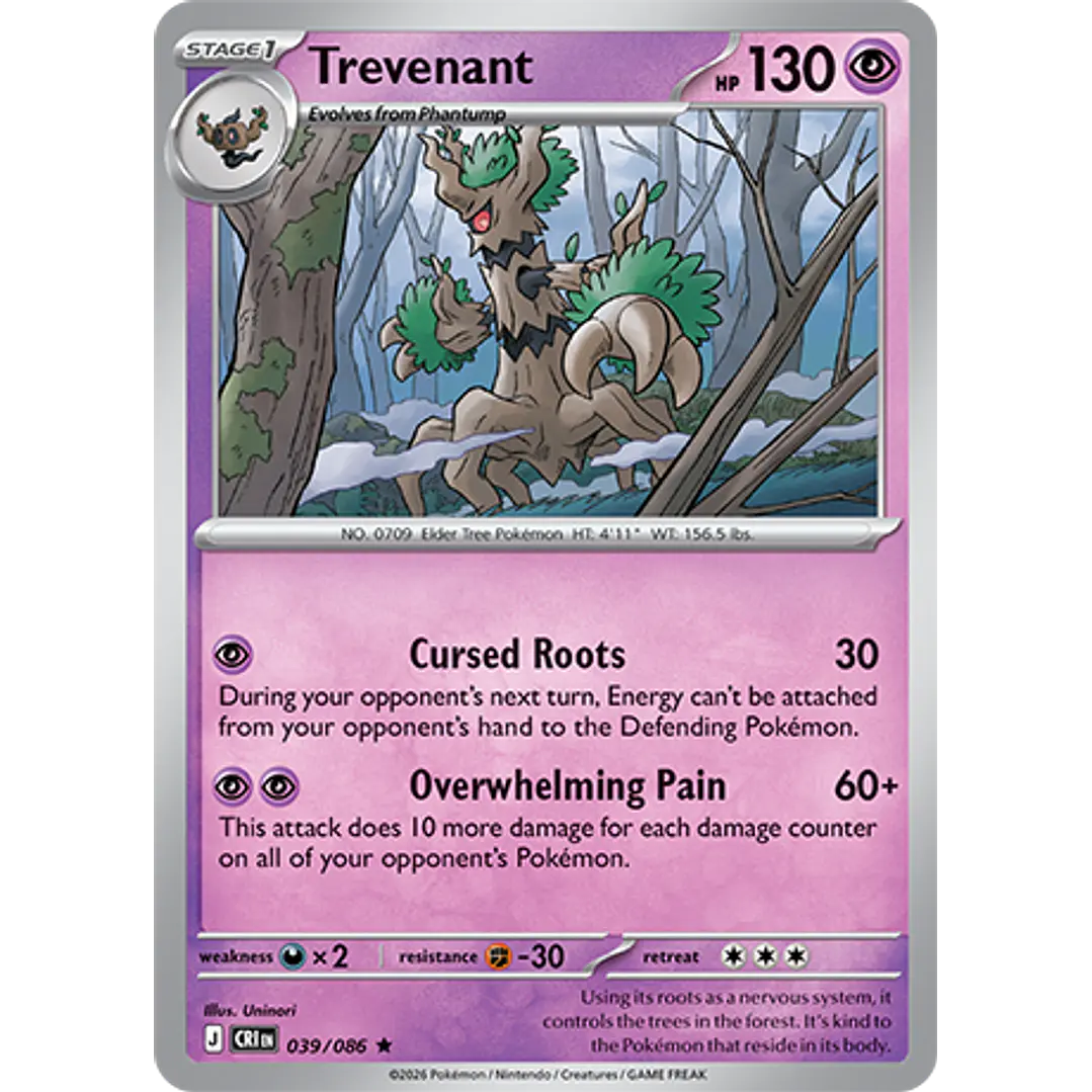 Trevenant #39/86 Chaos Rising 1