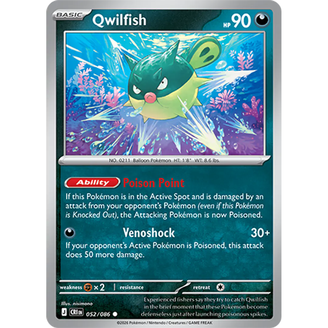 Qwilfish #52/86 Chaos Rising 1