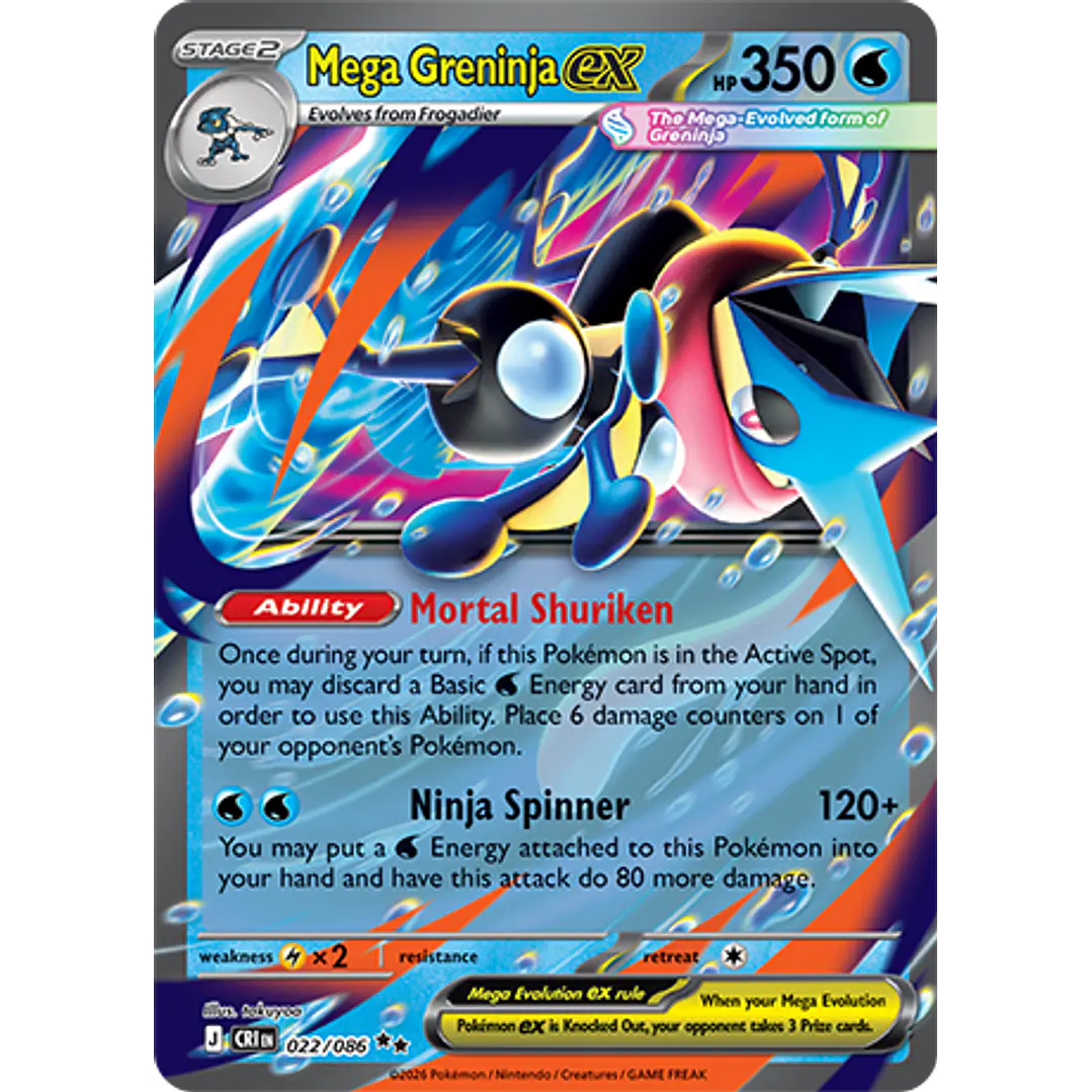 Mega Greninja ex #22/86 Chaos Rising 1