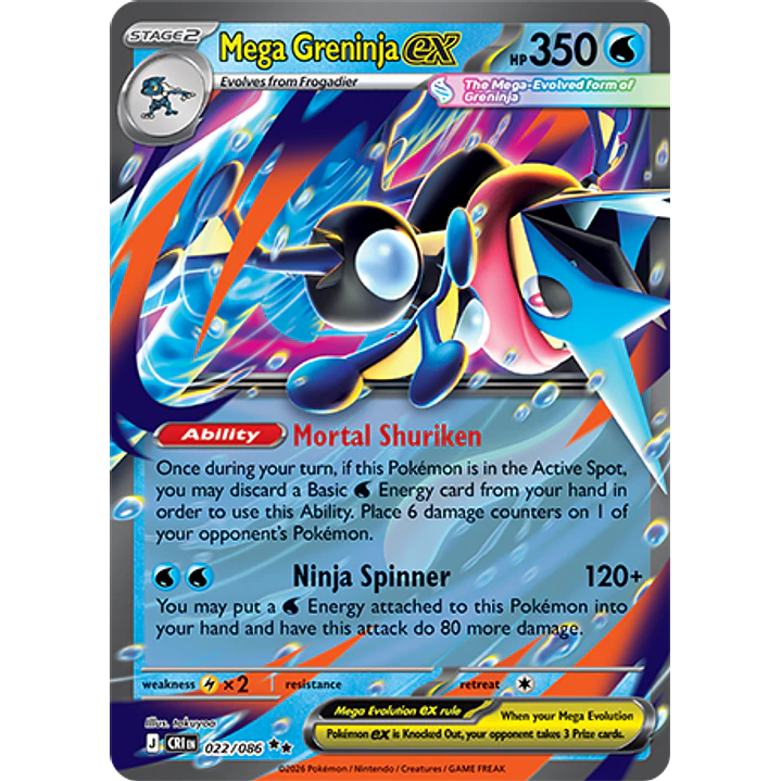 Mega Greninja ex #22/86 Chaos Rising 1