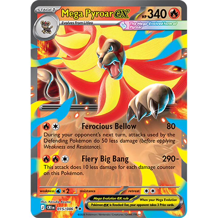 Mega Pyroar ex #15/86 Chaos Rising 1