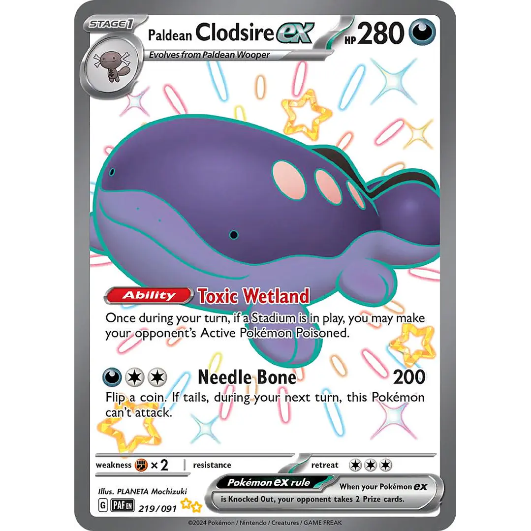 Paldean Clodsire ex #219/091 Pokémon Paldean Fates 1