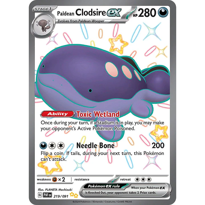 Paldean Clodsire ex #219/091 Pokémon Paldean Fates 1