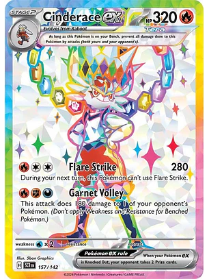Cinderace ex #157/142 Pokémon Stellar Crown