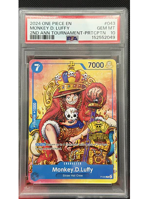 Monkey.D.Luffy [2nd Anniversary Stamped] P-043 (PSA 10)