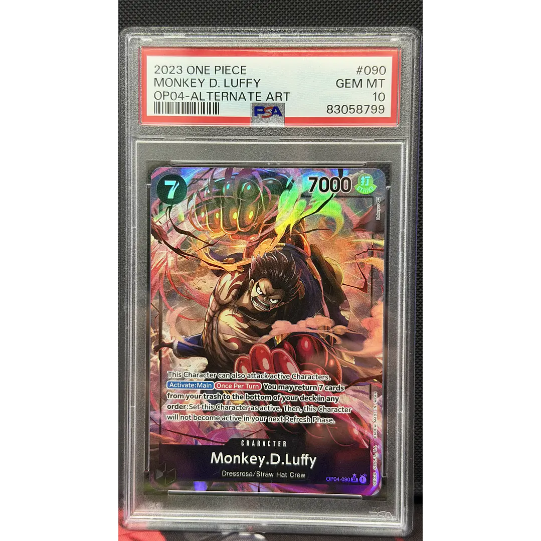 Monkey.D.Luffy [Alternate Art] OP04-090 (PSA 10) 1