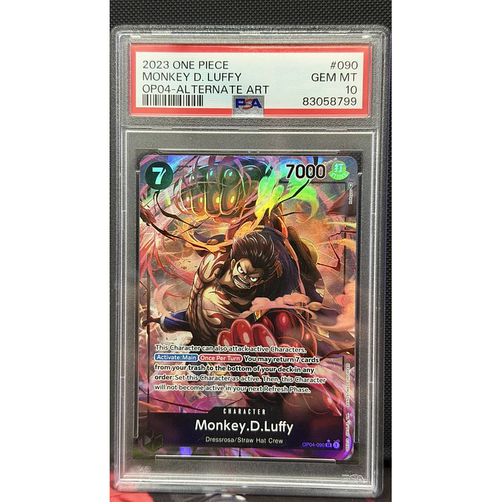 Monkey.D.Luffy [Alternate Art] OP04-090 (PSA 10) 1