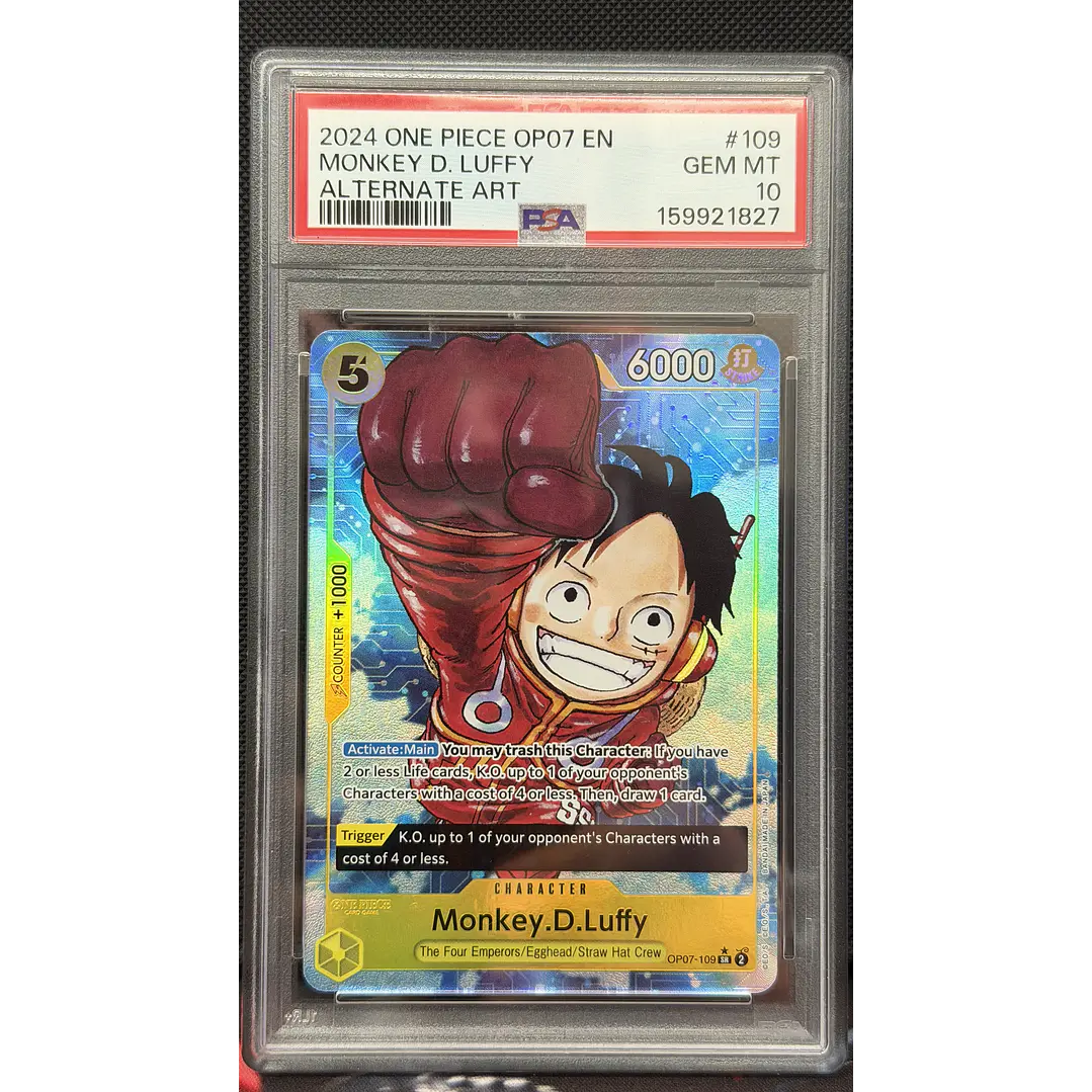 Monkey.D.Luffy [Alternate Art] OP07-109 (PSA 10) 1