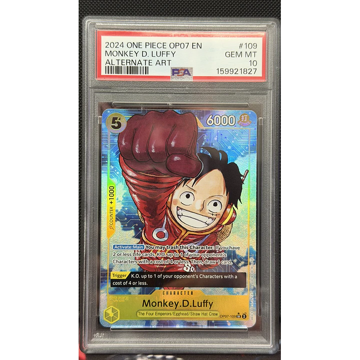 Monkey.D.Luffy [Alternate Art] OP07-109 (PSA 10) 1