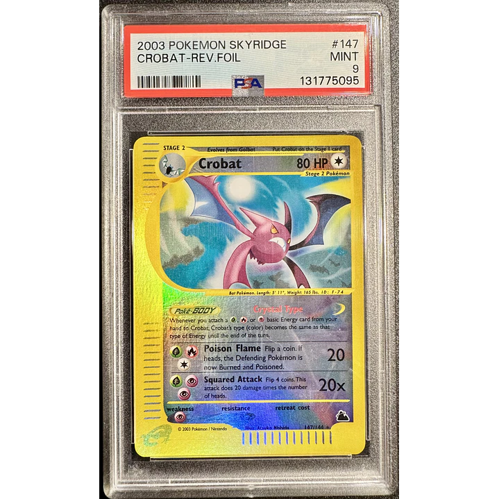 Crobat [Reverse Holo] #147/144 Pokemon Skyridge (PSA 9) 1