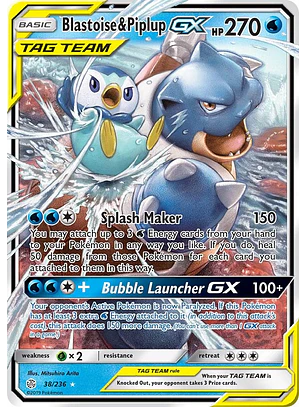 Blastoise & Piplup GX #38/236 Pokémon Cosmic Eclipse 