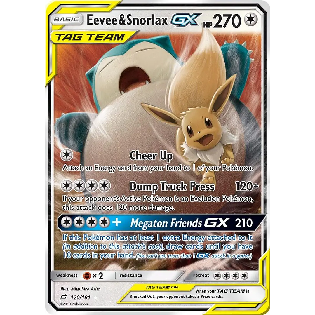 Eevee & Snorlax GX #120/181 Pokémon Team Up 1