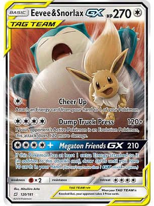 Eevee & Snorlax GX #120/181 Pokémon Team Up