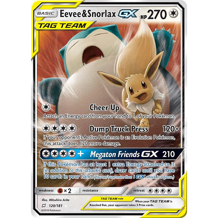 Eevee & Snorlax GX #120/181 Pokémon Team Up 1