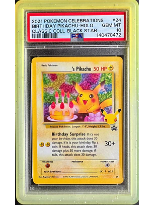 Pikachu Birthday #24 Pokémon Celebrations (PSA 10)