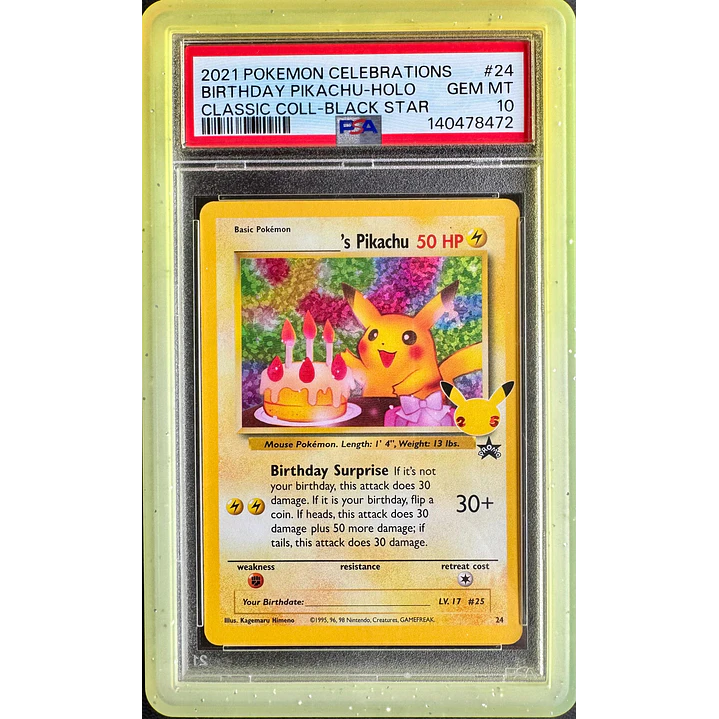 Pikachu Birthday #24 Pokémon Celebrations (PSA 10) 1
