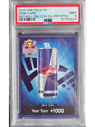 DON!! Card [Red Bull Don!!] One Piece Promo (PSA 9)