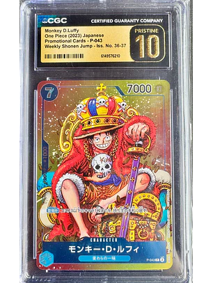 Monkey.D.Luffy [Weekly Shonen Jump Foil] P-043 One Piece Japanese Promo (CGC PRISTINE 10)