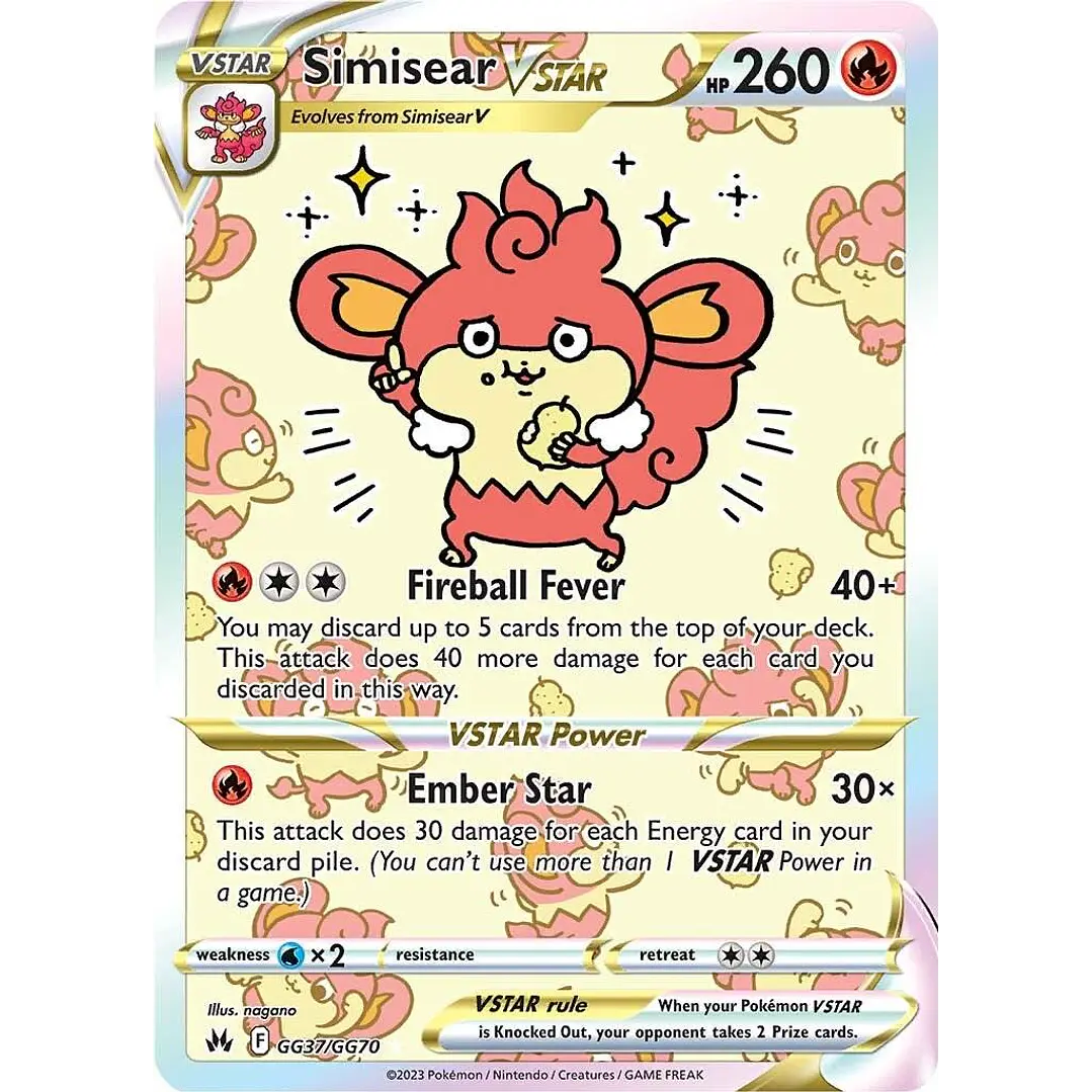 Simisear VSTAR #GG37/GG70 Pokémon Crown Zenith 1
