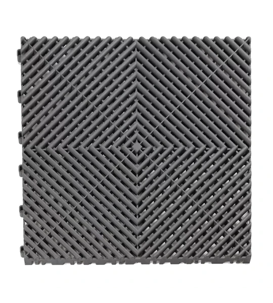 Piso Polipropileno Encastrable Modular Gris Oscuro 40×40 1.8 cm de espesor