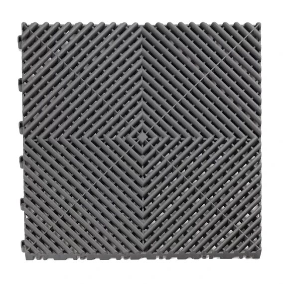 Piso Polipropileno Encastrable Modular Gris Oscuro 40×40 1.8 cm de espesor