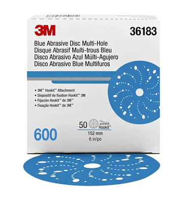 P600 DISCO 6" LIJA HOOKIT BLUE 36183 3M CAJA 50 UN