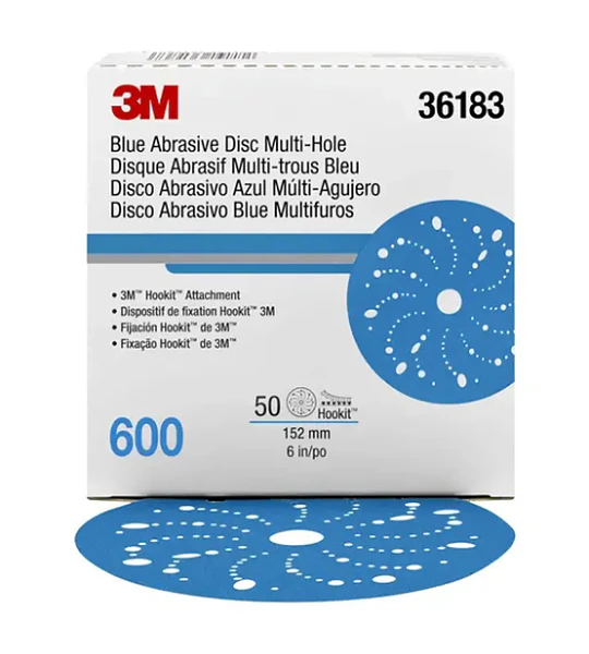 P600 DISCO 6" LIJA HOOKIT BLUE 36183 3M CAJA 50 UN