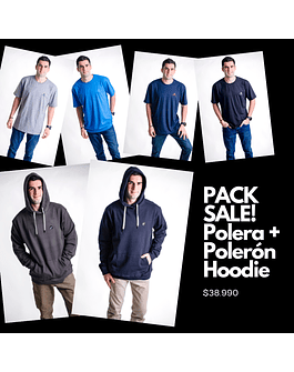 Pack Polera+Polerón Hoodie (INDICAR EN COMENTARIOS AL COMPRAR QUE COLOR Y TALLA QUIERES DE CADA PRENDA)