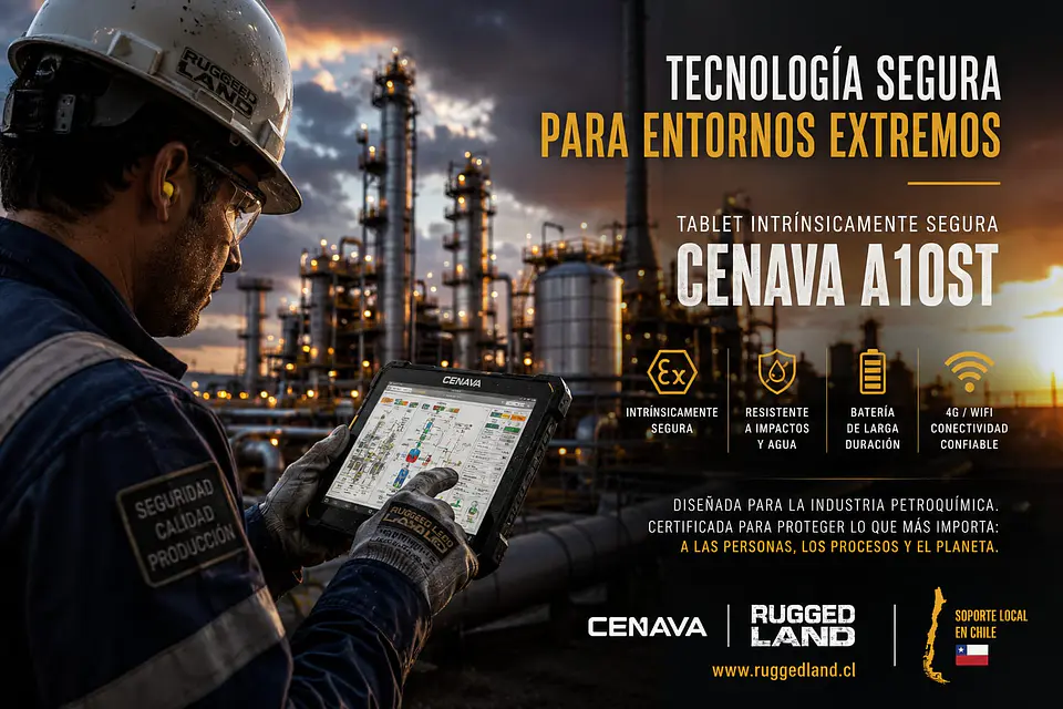 Tablet Intrínsicamente Seguro ATEX  Zona 1/21  Android 12gb Ram - 256 SSD 10,1 Pulgadas. 4G IP 68 Rugged Mil Sta-810 1