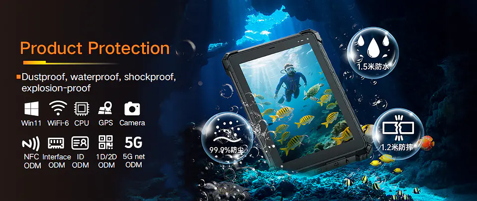 TABLET INDUSTRIAL ATEX INTRINSECO IP68 CENAVA WINDOWS 4G LTE INTEL I5 8GB RAM 256 SSD RUGGED IP68 10,1 PULG. ATEX ZONA  I/II 7