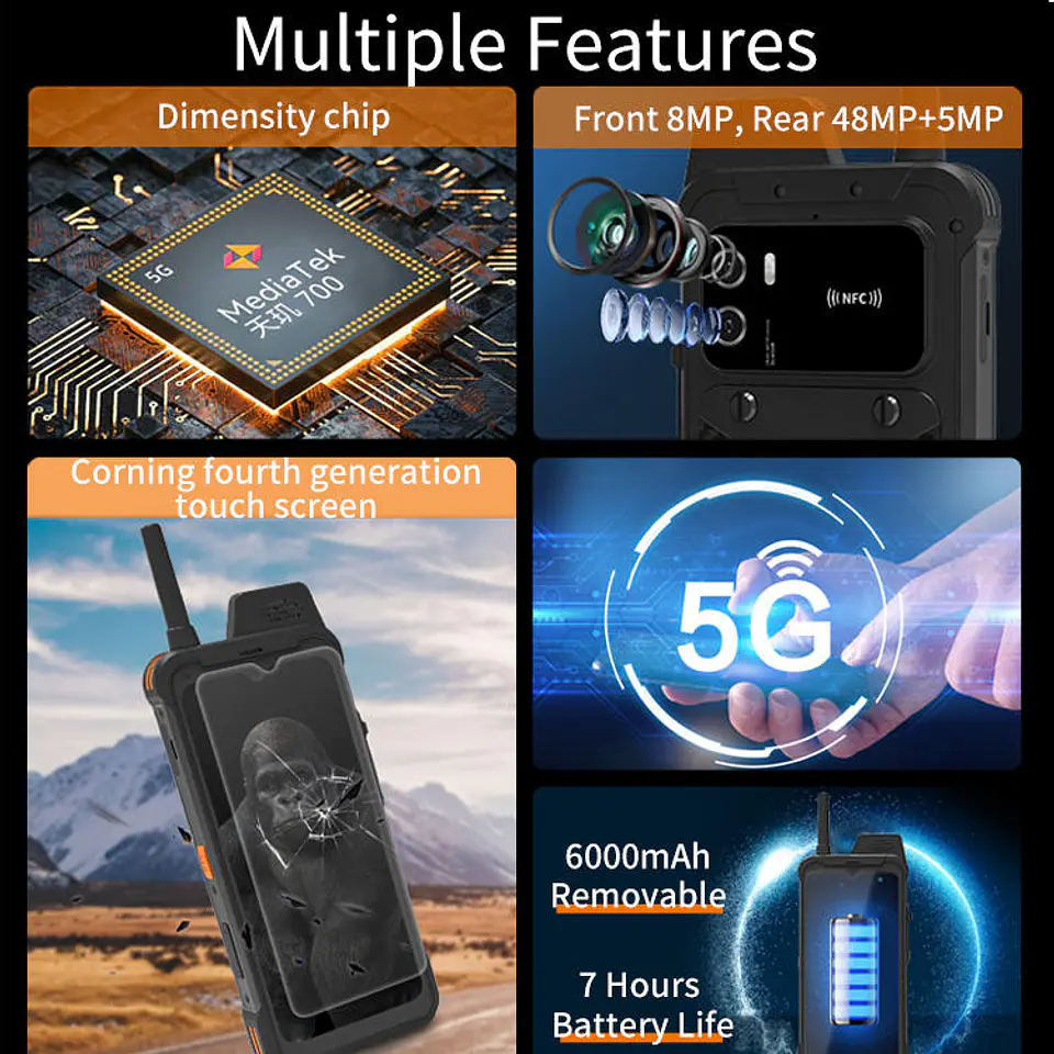 Celular Intrínsicamente Seguro Cenava A635GT Atex IP68 5G 2