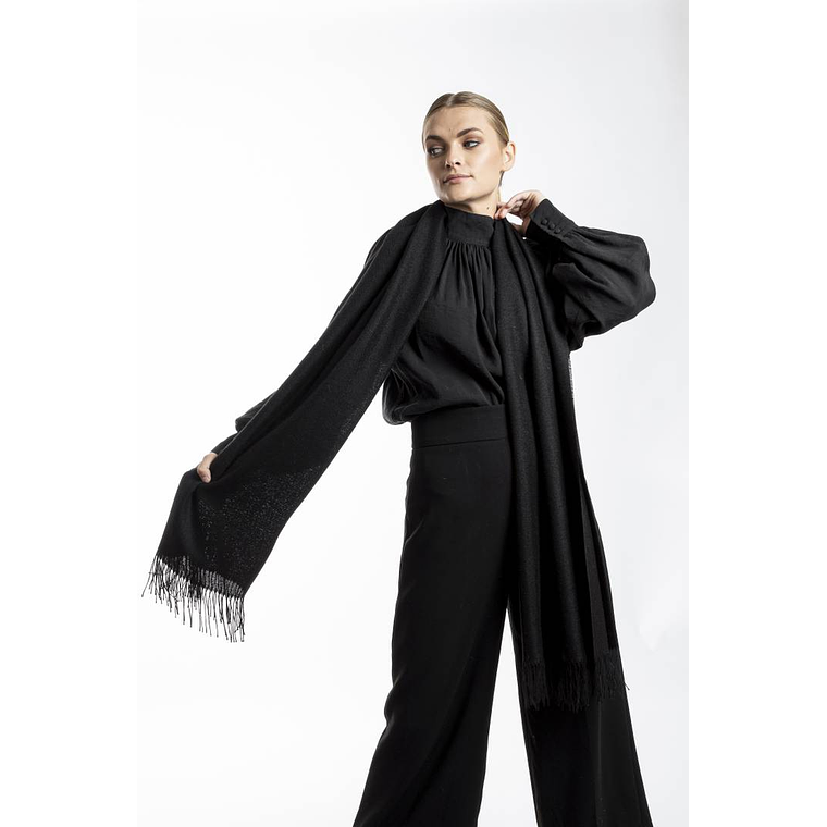 Pashmina 100% Baby Alpaca Negra 1