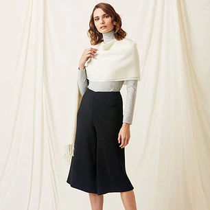 Pashmina 100% Baby Alpaca Blanca