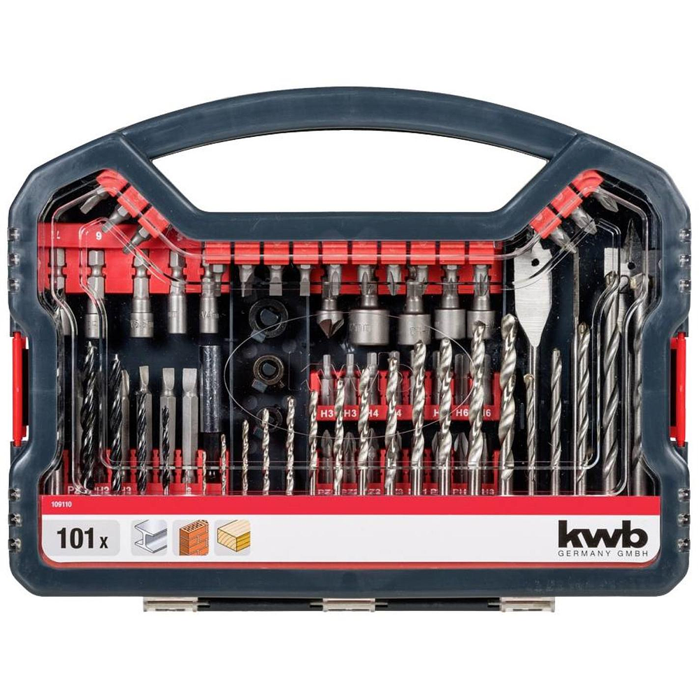 Set de brocas, puntas y dados para Taladro 101pzas  - KWB