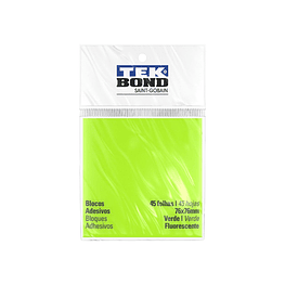 Notas Adhesivas Fluorescentes Verde - 76x76mm 45 Hojas  - TEKBond