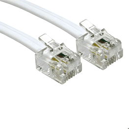 Cable para teléfono plano 5mts Blanco  - Macrotel