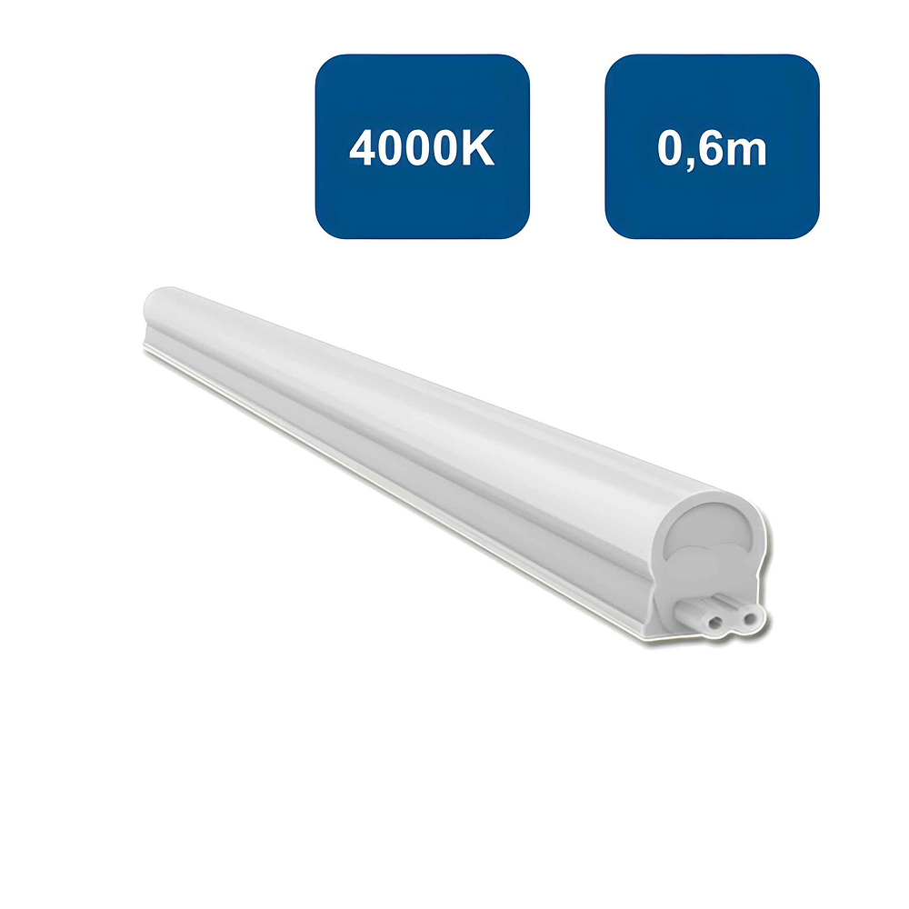 Regleta Plastica LED 7W 0.6m 4000K Luz Calida  - Globaltronics