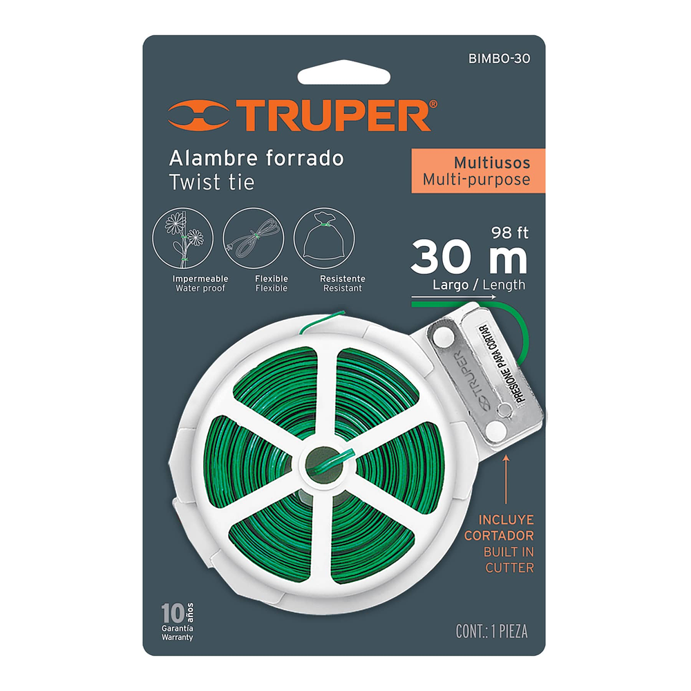 Cinta amarre plantas alma metal  30mts - Truper