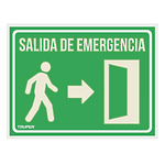 Letrero "Salida de Emergencia" 21x28cms Fotoluminiscente  - Truper