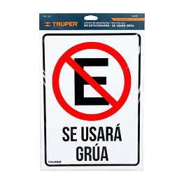 Letrero "No Estacionar" 25x34cms  - Truper