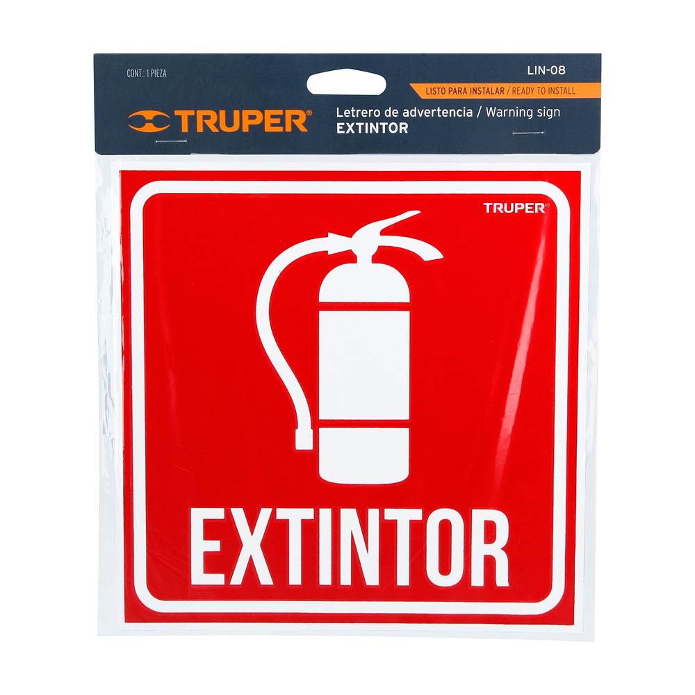 Letrero "Extintor" 19x19cms  - Truper