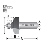 Fresa para perfilar con guía 1.1/8"  - Truper