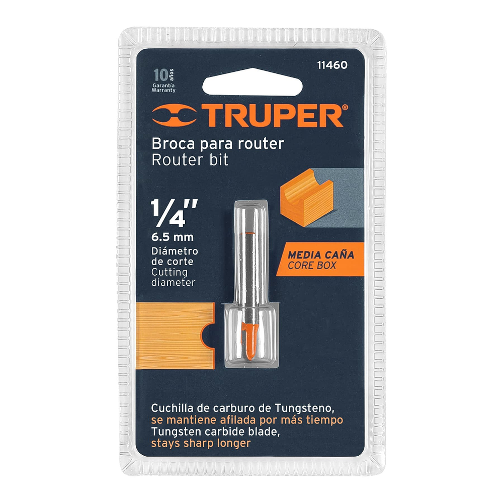 Fresa para medias cañas 1/4"  - Truper