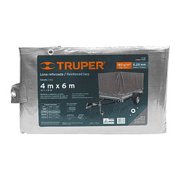 Lona cobertora reforzada multiuso gris 4x6mts  - Truper