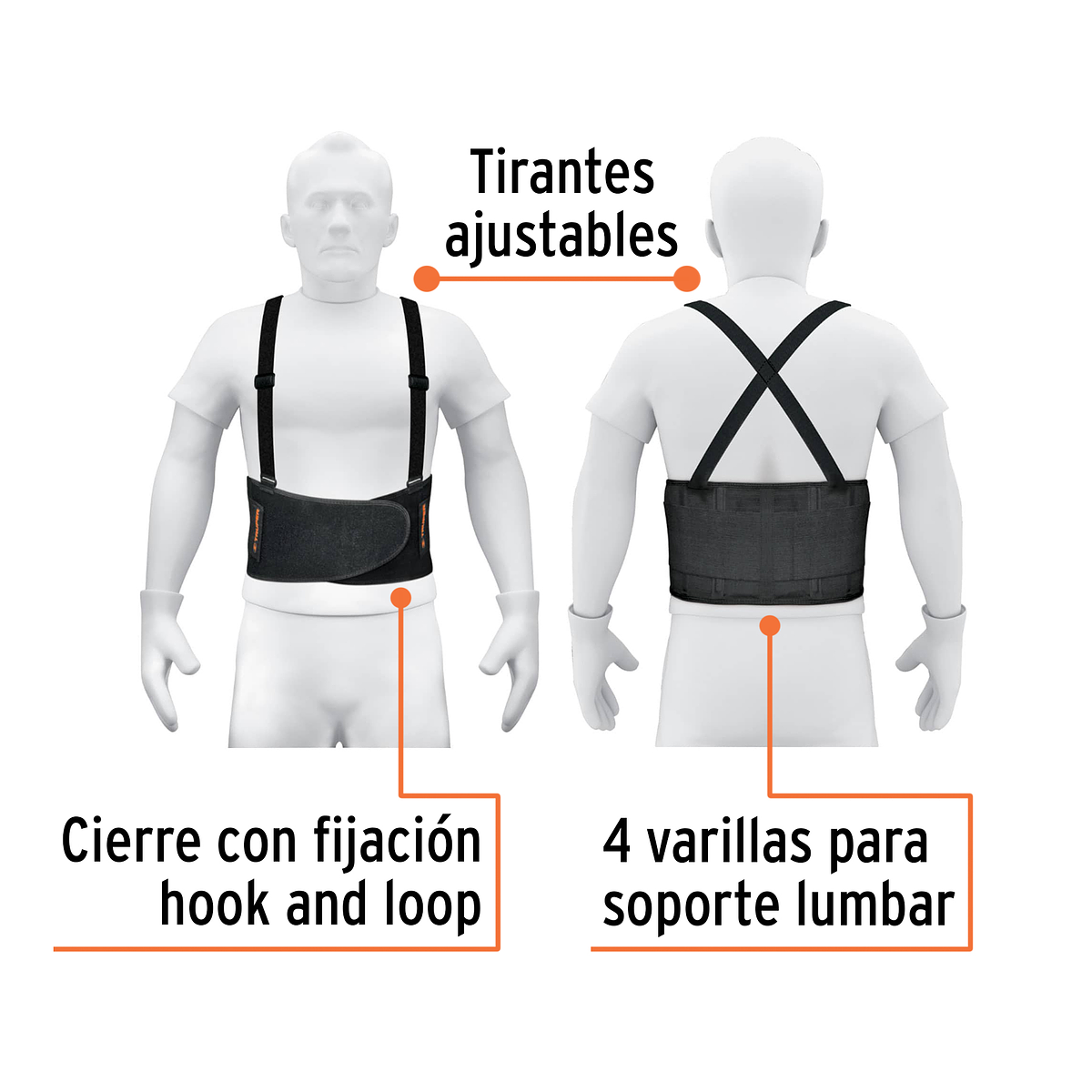 Faja.De.Fuerza.Lumbar,Cinturón,Seguridad ,Trabajos,Pesados,Tirantes,AjustablesRF,010