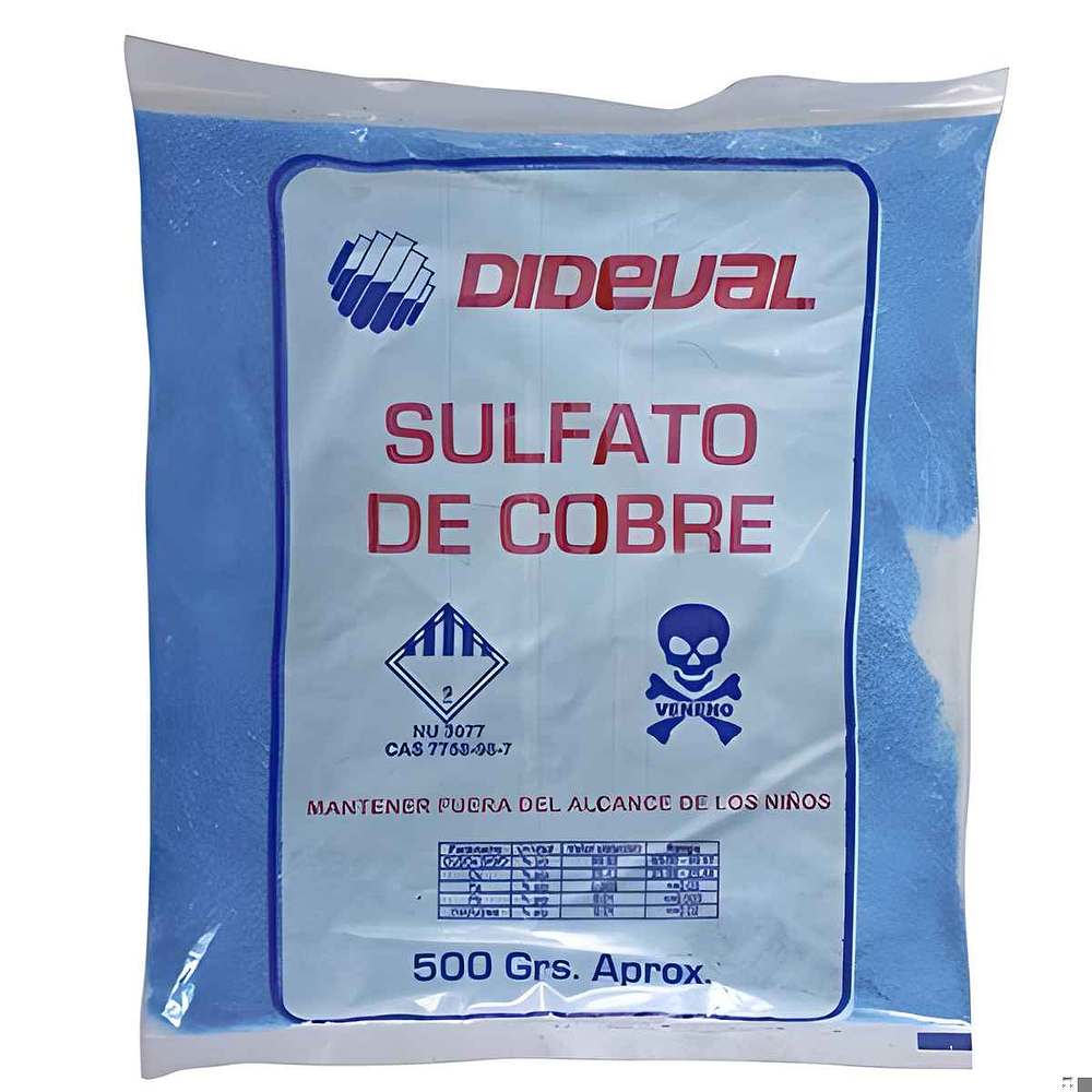 Sulfato de Cobre 500grs - Dideval