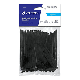 Amarras Plásticas Negra 2.5x100mm 100un - Volteck