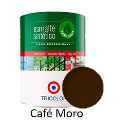 Esmalte Sintetico Base Agua Profesional 1/4 Gl (945ml) Café Moro - Tricolor