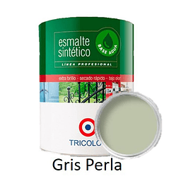 Esmalte Sintetico Base Agua Profesional 1/4 Gl (945ml) Gris Perla - Tricolor